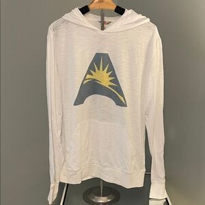 White Hooded long sleeve t-shirt with Graphic Design